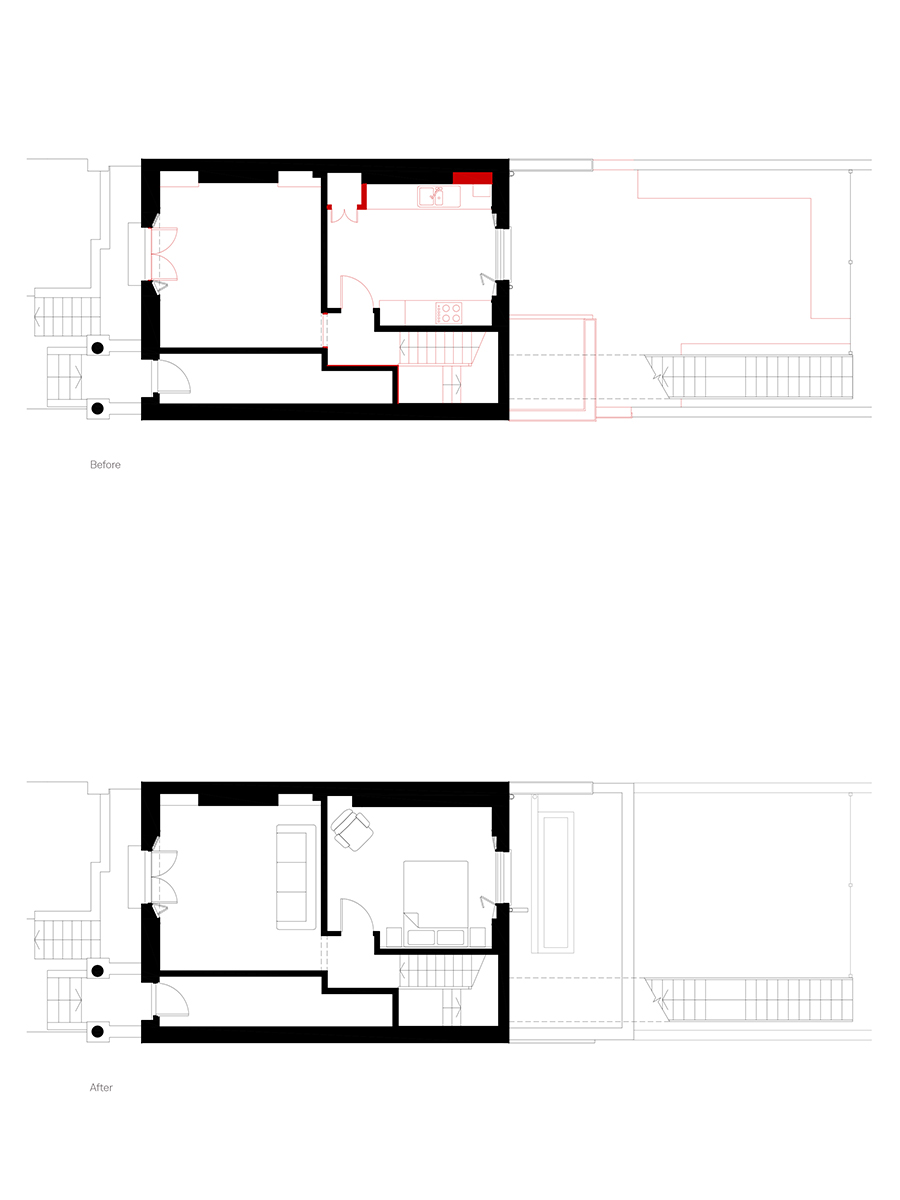 AFL_House-for-a-Stationer_Drawing-Plan_Caption-Upper-Ground-Before-_-After