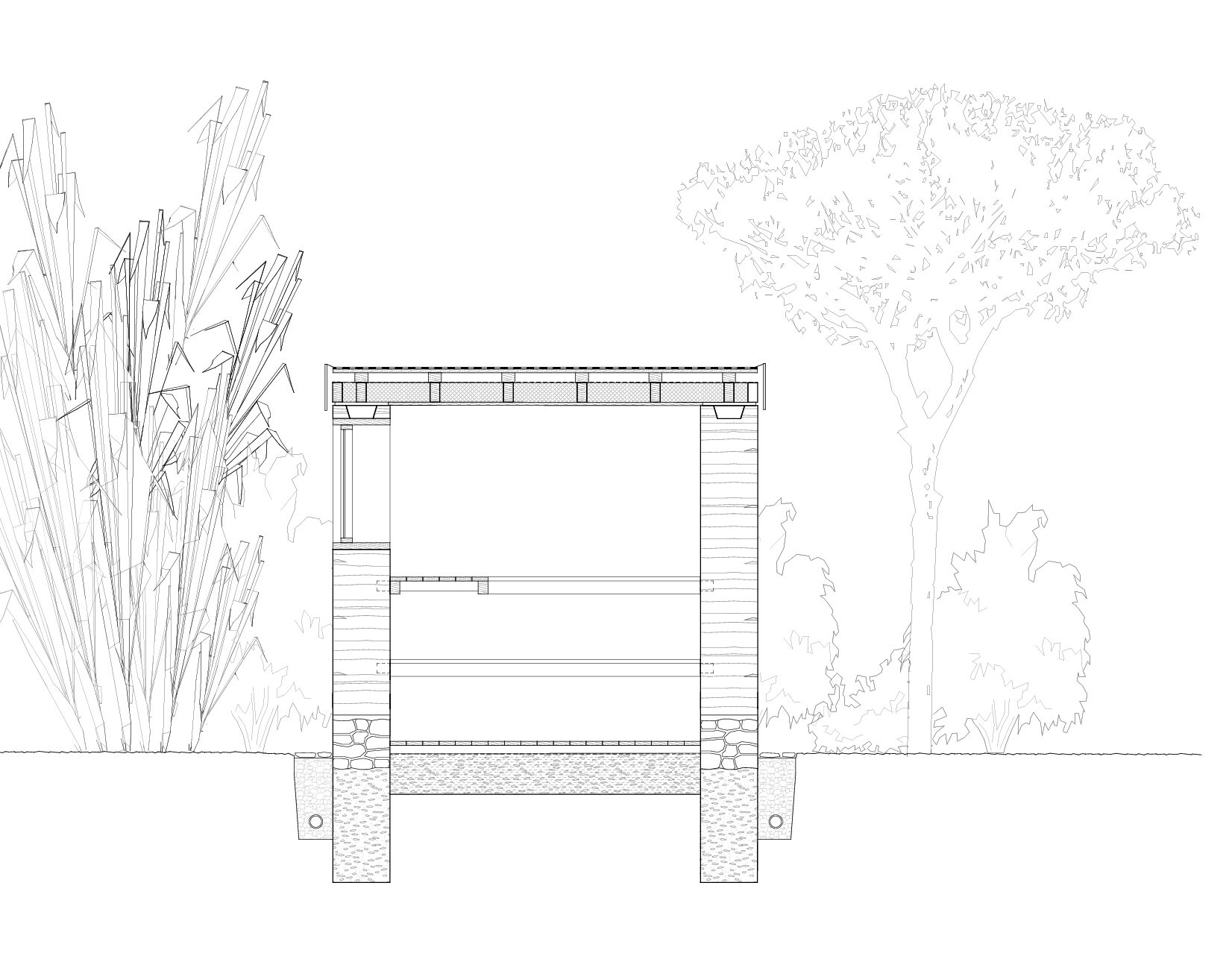 Schnitt Sauna